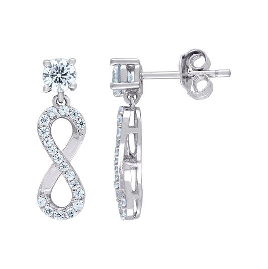Sterling Silver Infinity 2.36Gm Womens Dangler Earrings