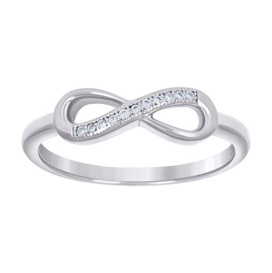 Sterling Silver Polished Infinity Sizes 6 To 9 Womens Cubic Zirconia Bridal Anniversary Wedding Engagement Band Ring Band