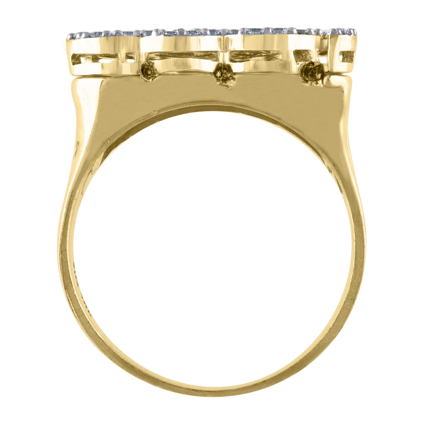 10K Two-Tone Gold Mens Cubic Zirconia Allah Religious Ring