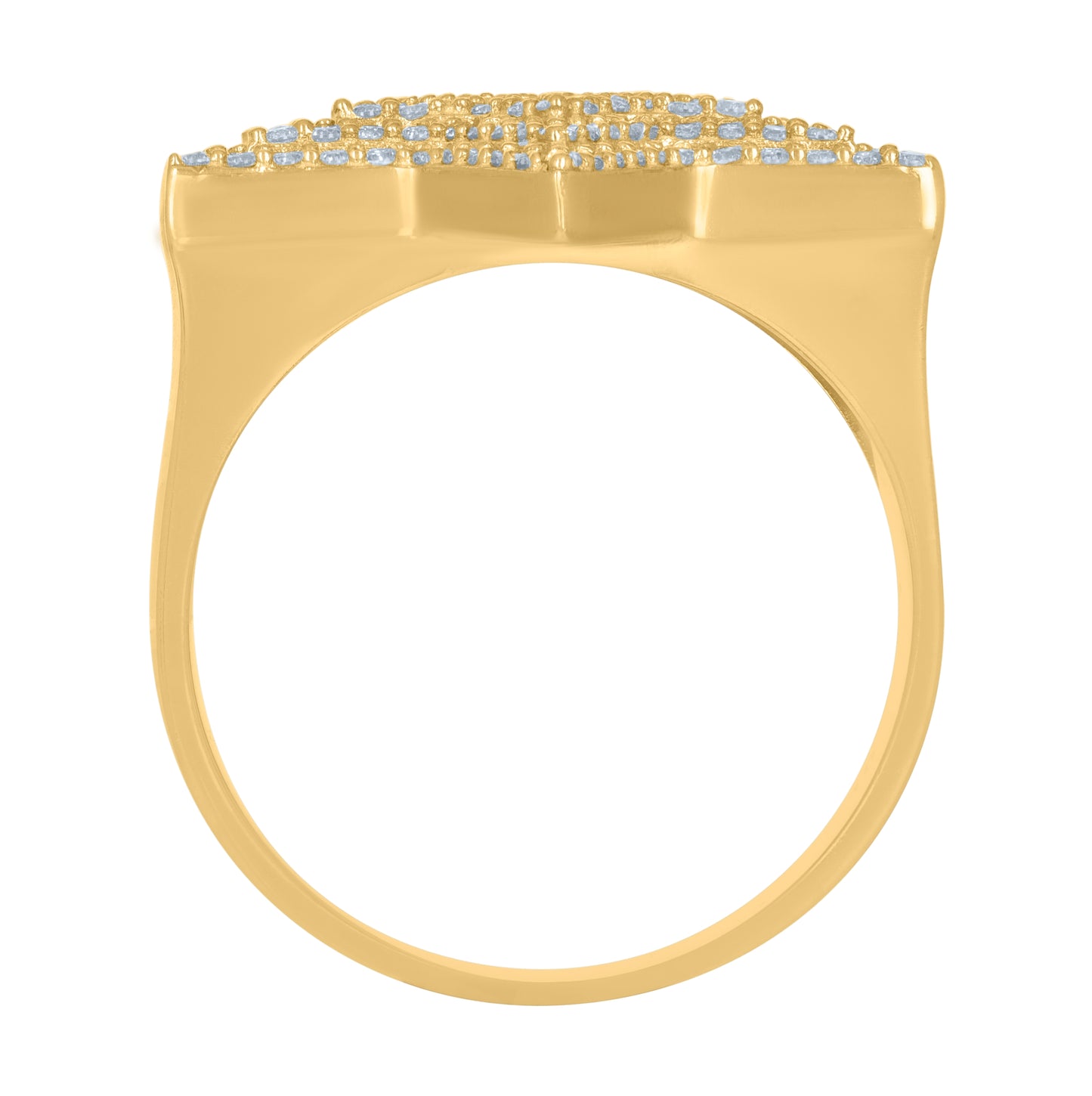 10K Two-Tone Gold Mens Cubic Zirconia Celestial Star Band Ring
