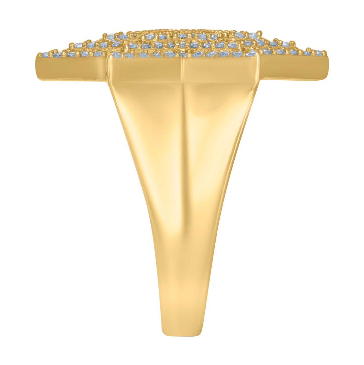 10K Two-Tone Gold Mens Cubic Zirconia Celestial Star Band Ring