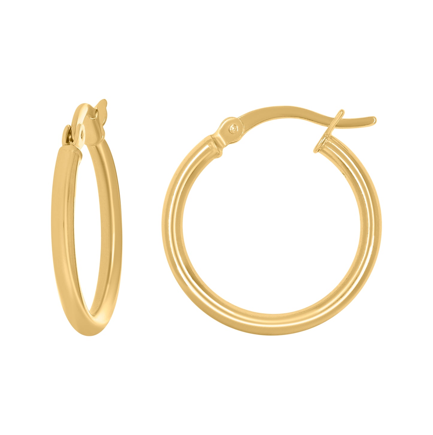 Sterling Silver Yellow-Tone Womens Classic Hoop Earrings
