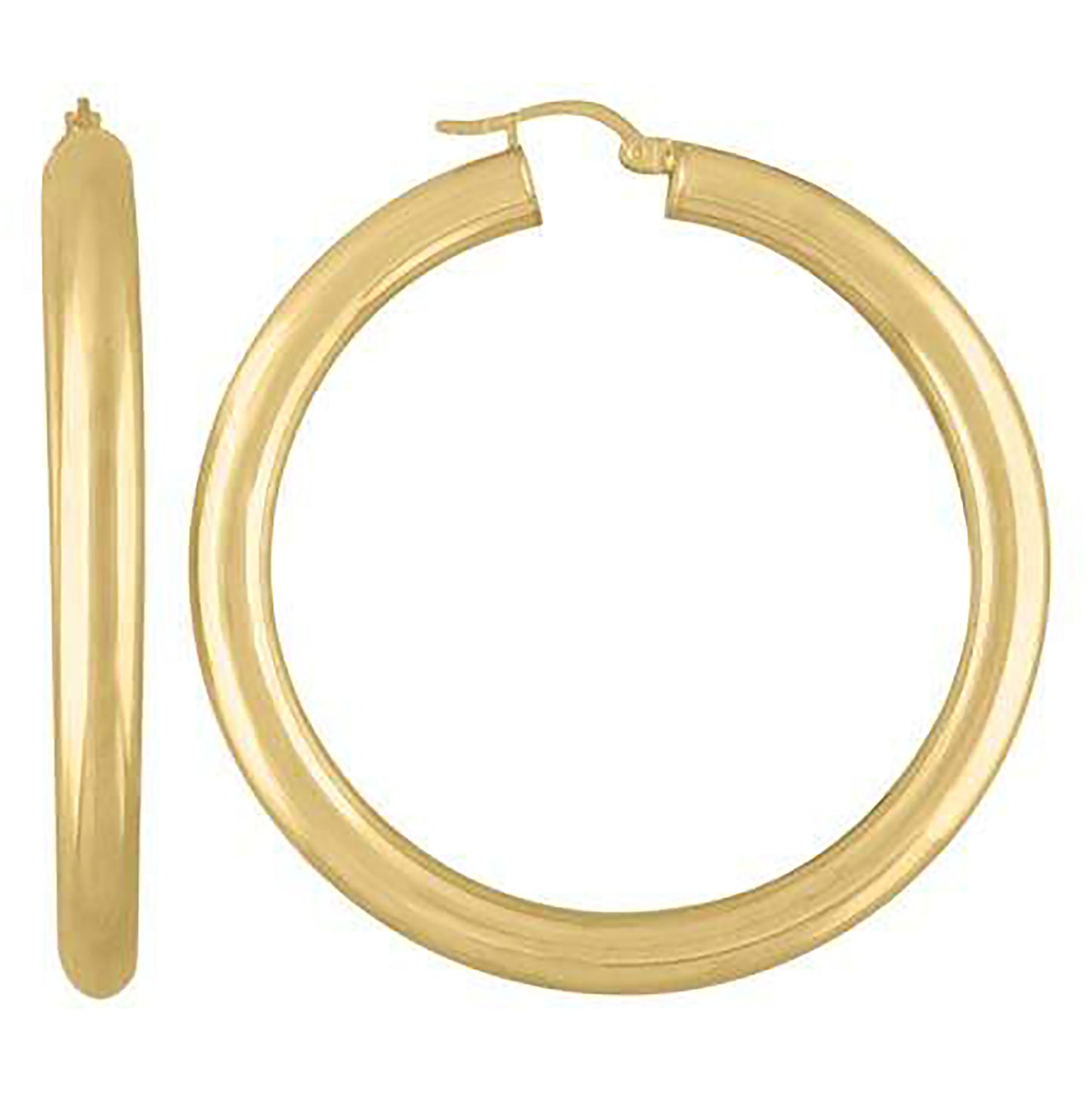 Sterling Silver Yellow-Tone Womens Classic Hoop Earrings