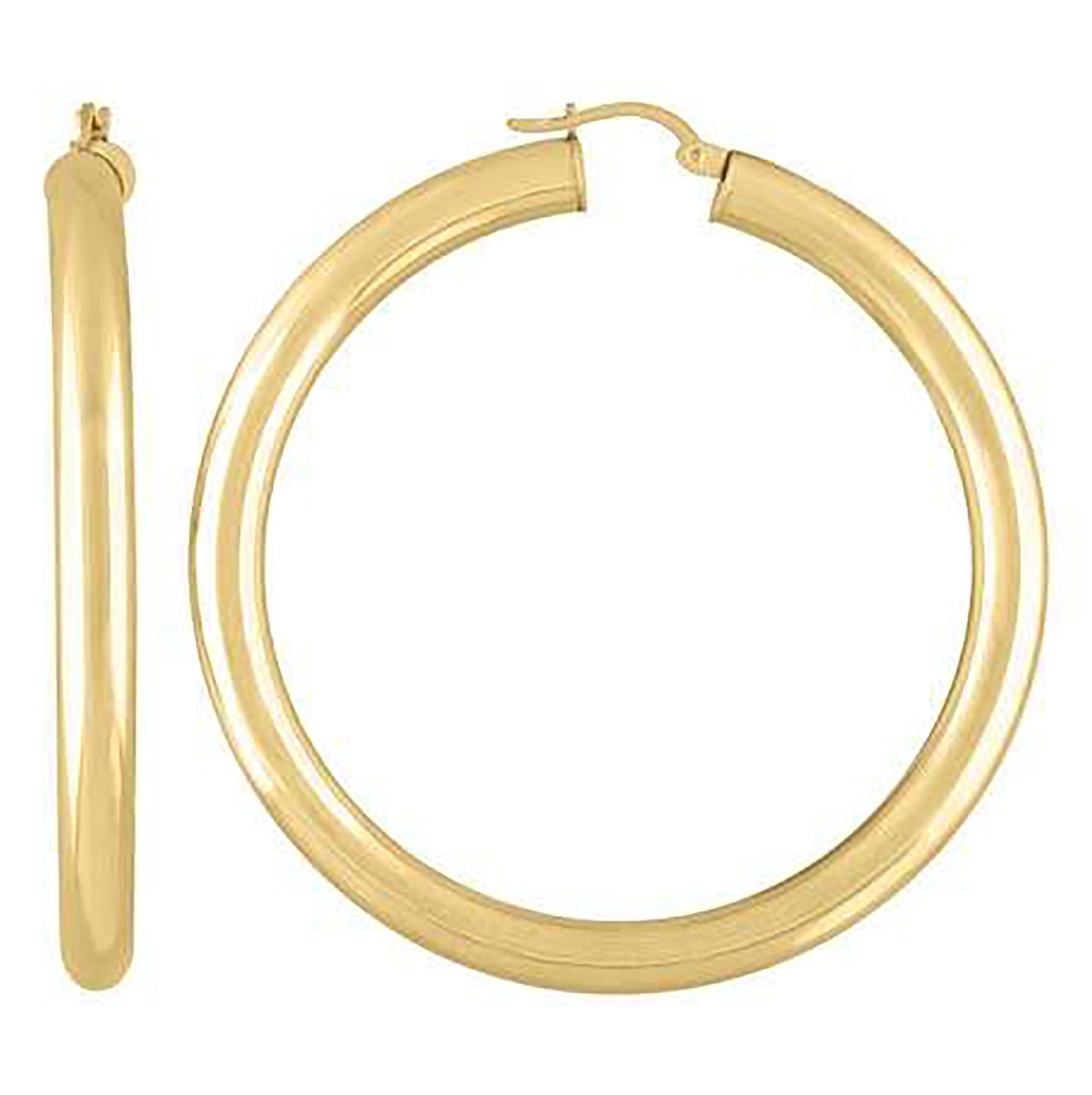 Sterling Silver Yellow-Tone Womens Classic Hoop Earrings