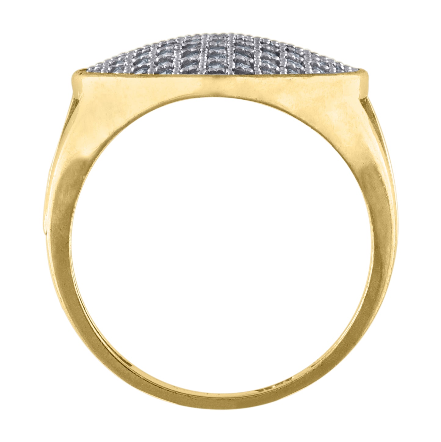 10K Two-Tone Gold Womens Cubic Zirconia Heart Engagement Ring