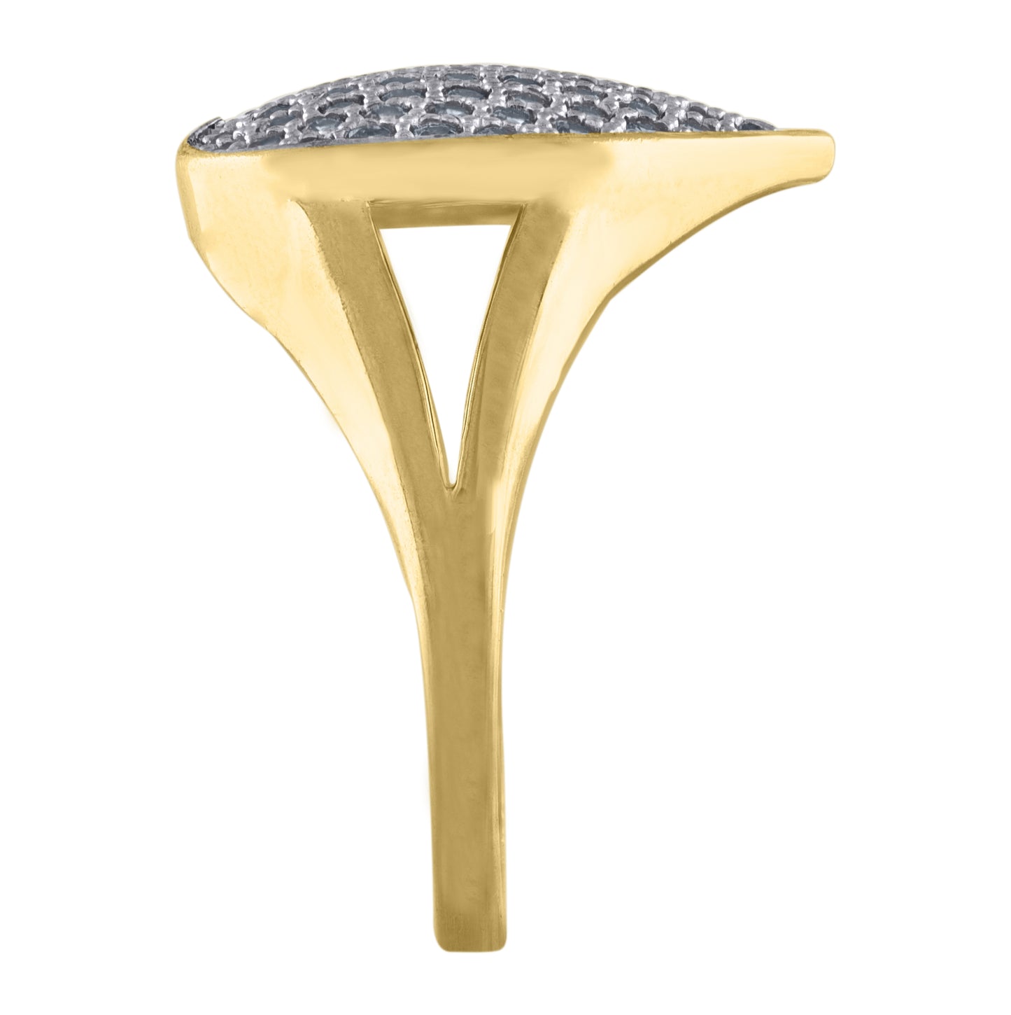 10K Two-Tone Gold Womens Cubic Zirconia Heart Engagement Ring