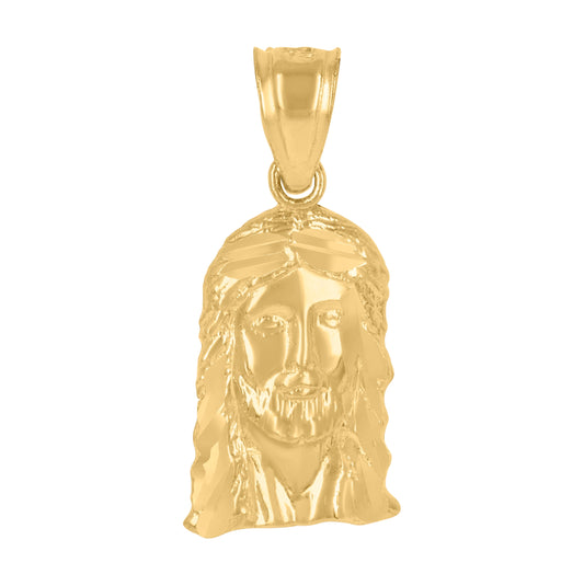 10K Yellow Gold Mens Jesus Religious Charm Pendant