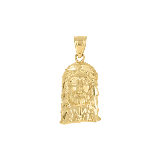 10K Yellow Gold Mens Jesus Religious Charm Pendant