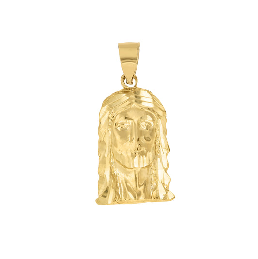 10K Yellow Gold Mens Jesus Religious Charm Pendant