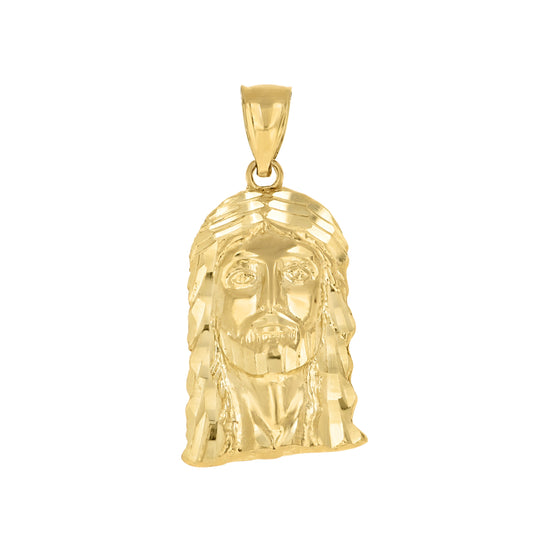 10K Yellow Gold Mens Jesus Religious Charm Pendant
