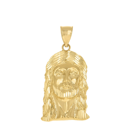 10K Yellow Gold Mens Jesus Religious Charm Pendant