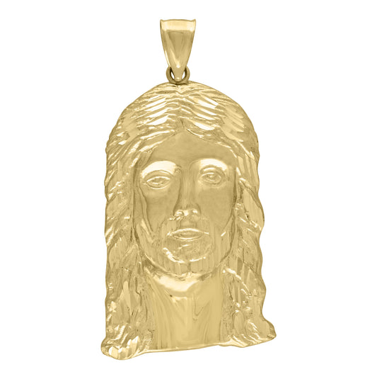 10K Yellow Gold Mens Jesus Religious Charm Pendant