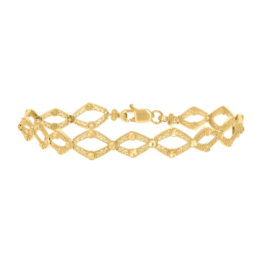 10K Yellow Gold Womens Link Fashion 8" Bracelet