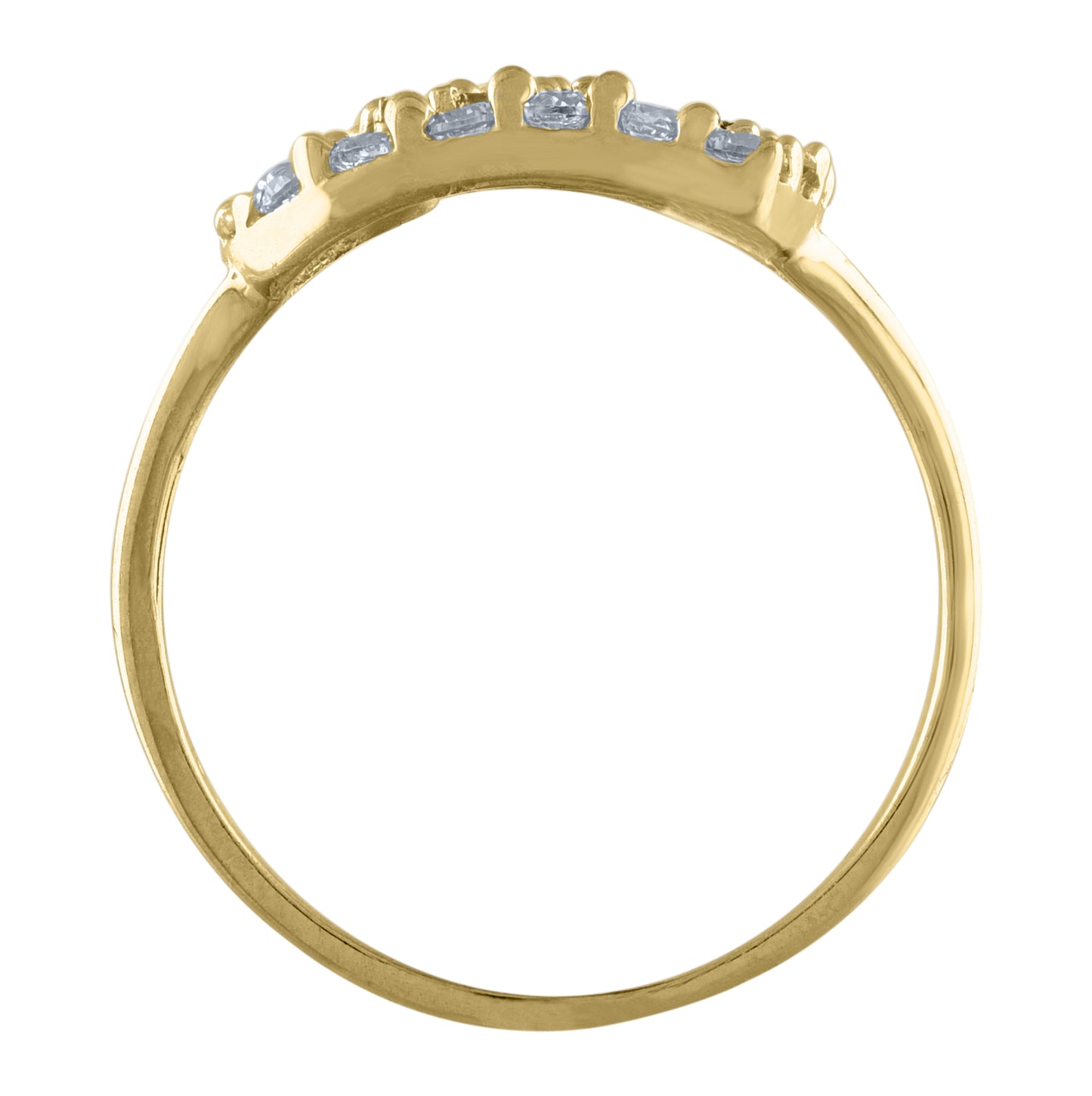 10K Two-Tone Gold Womens Cubic Zirconia Flower In Heart Engagement Ring