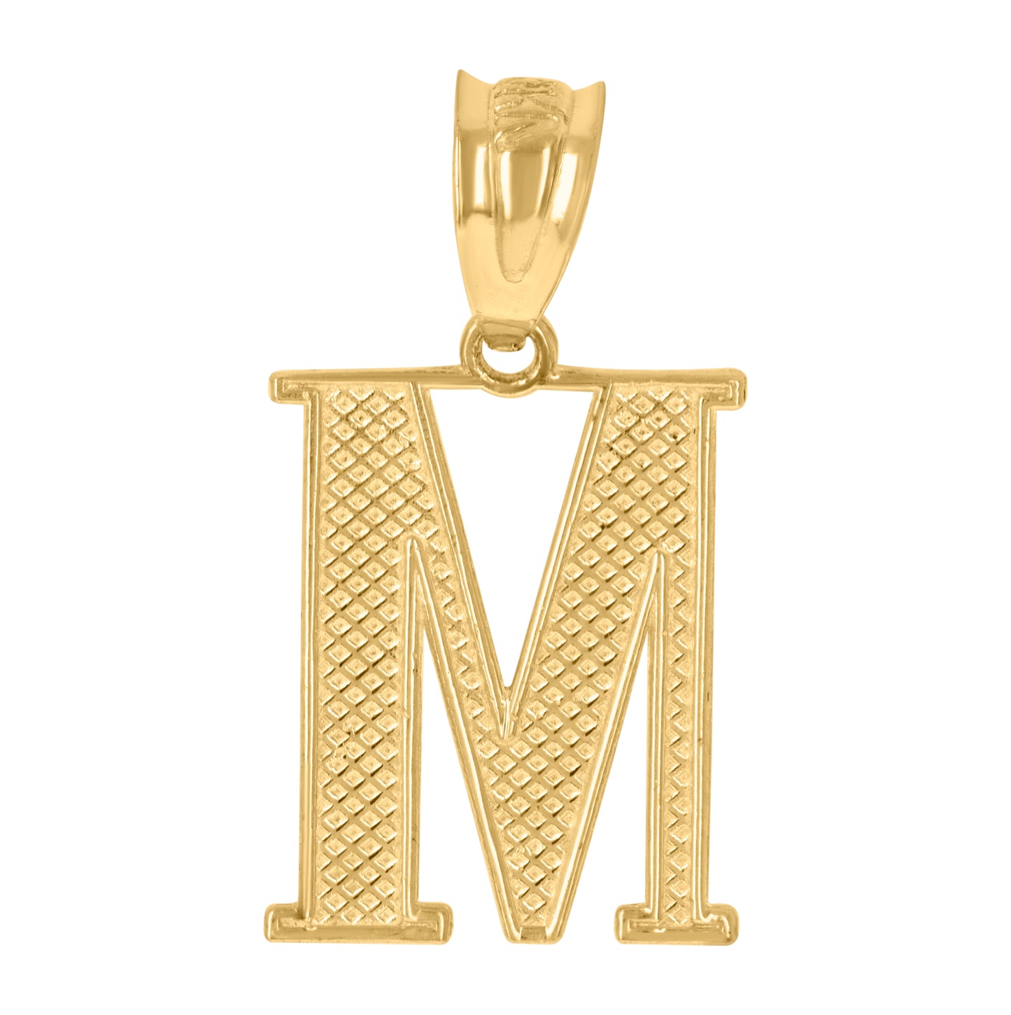 10K Yellow Gold Unisex Nugget Initial Charm Pendant