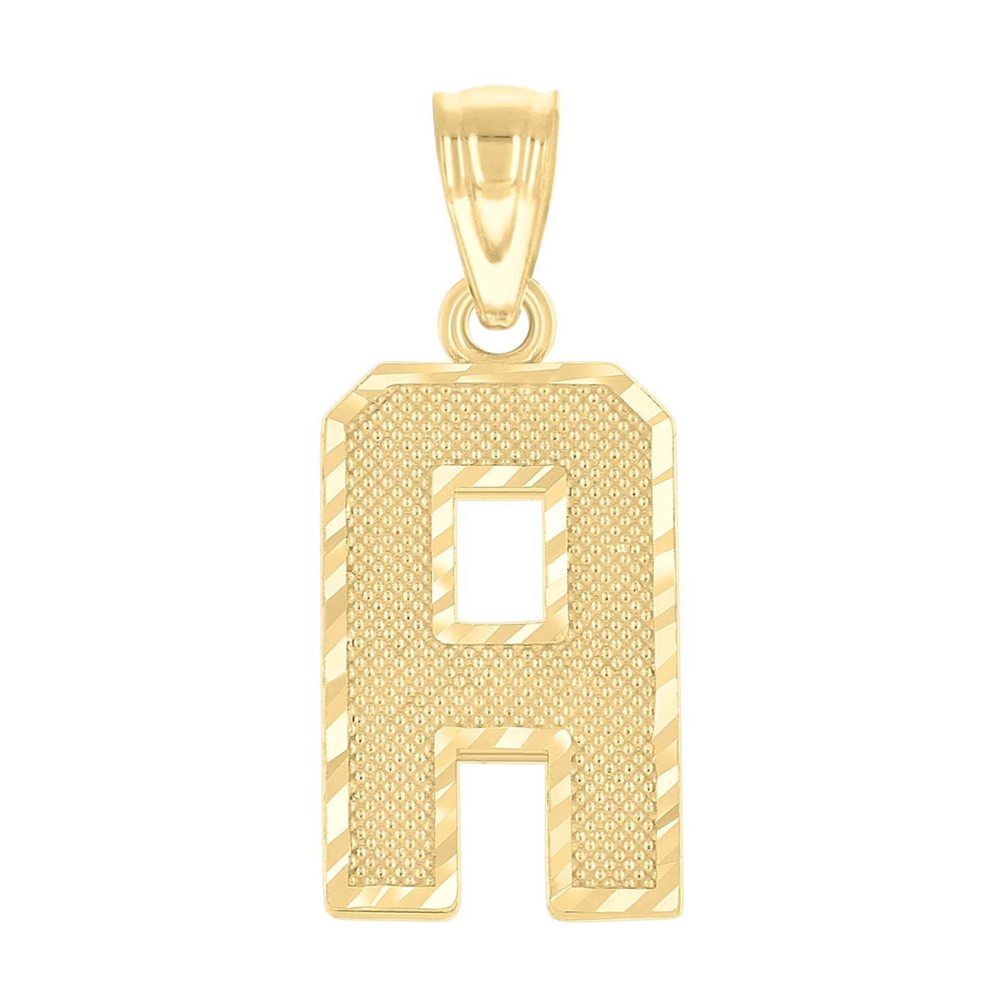 10K Yellow Gold Unisex Initial Number Charm Pendant