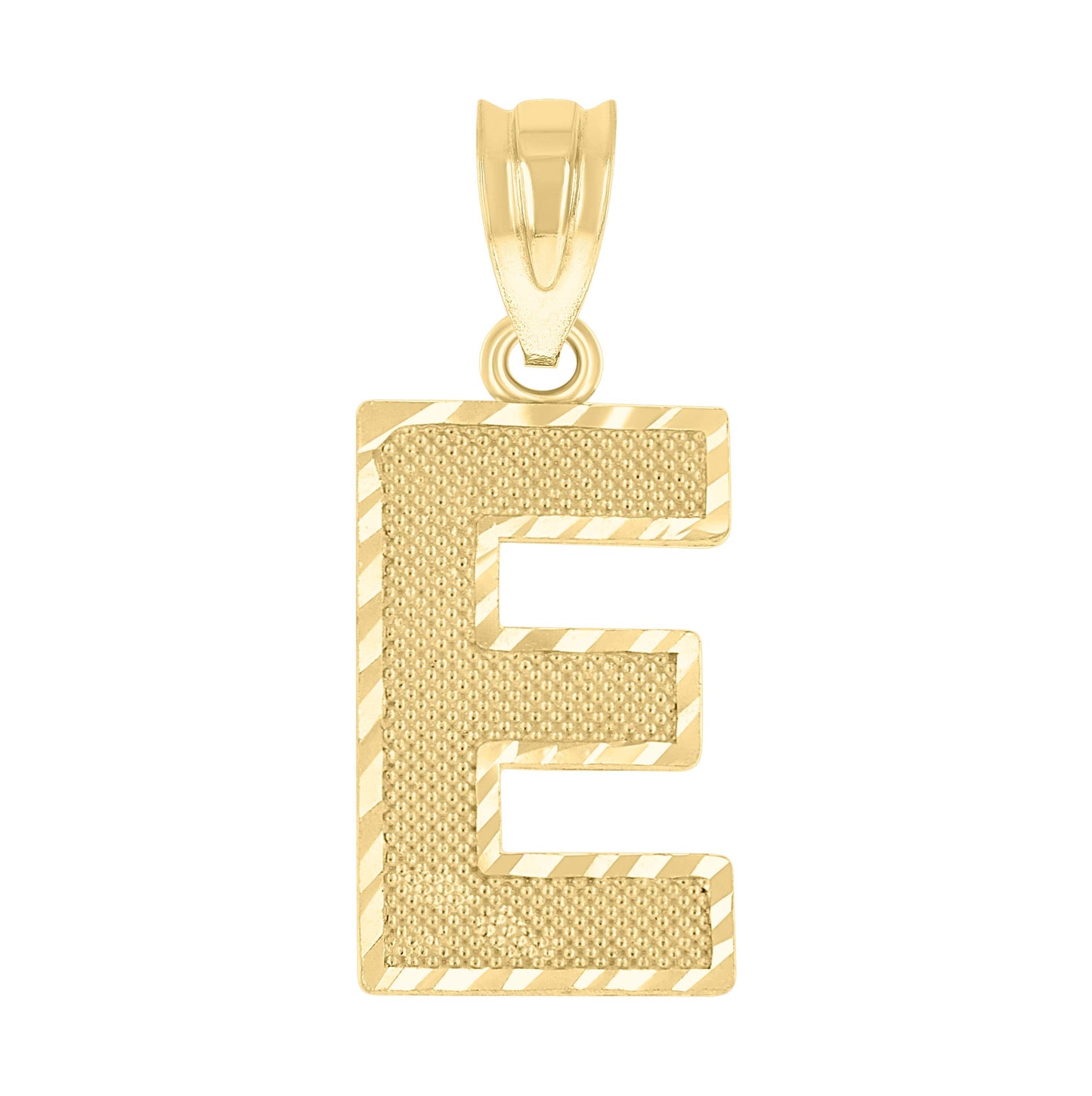 10K Yellow Gold Unisex Initial Number Charm Pendant