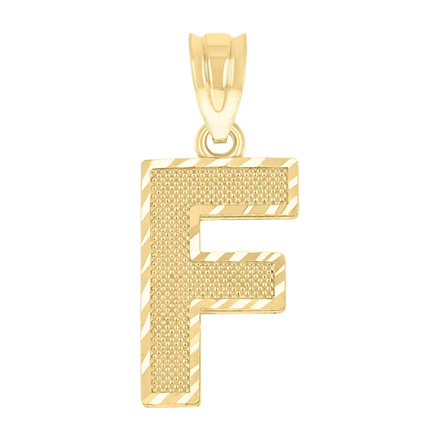 10K Yellow Gold Unisex Initial Number Charm Pendant