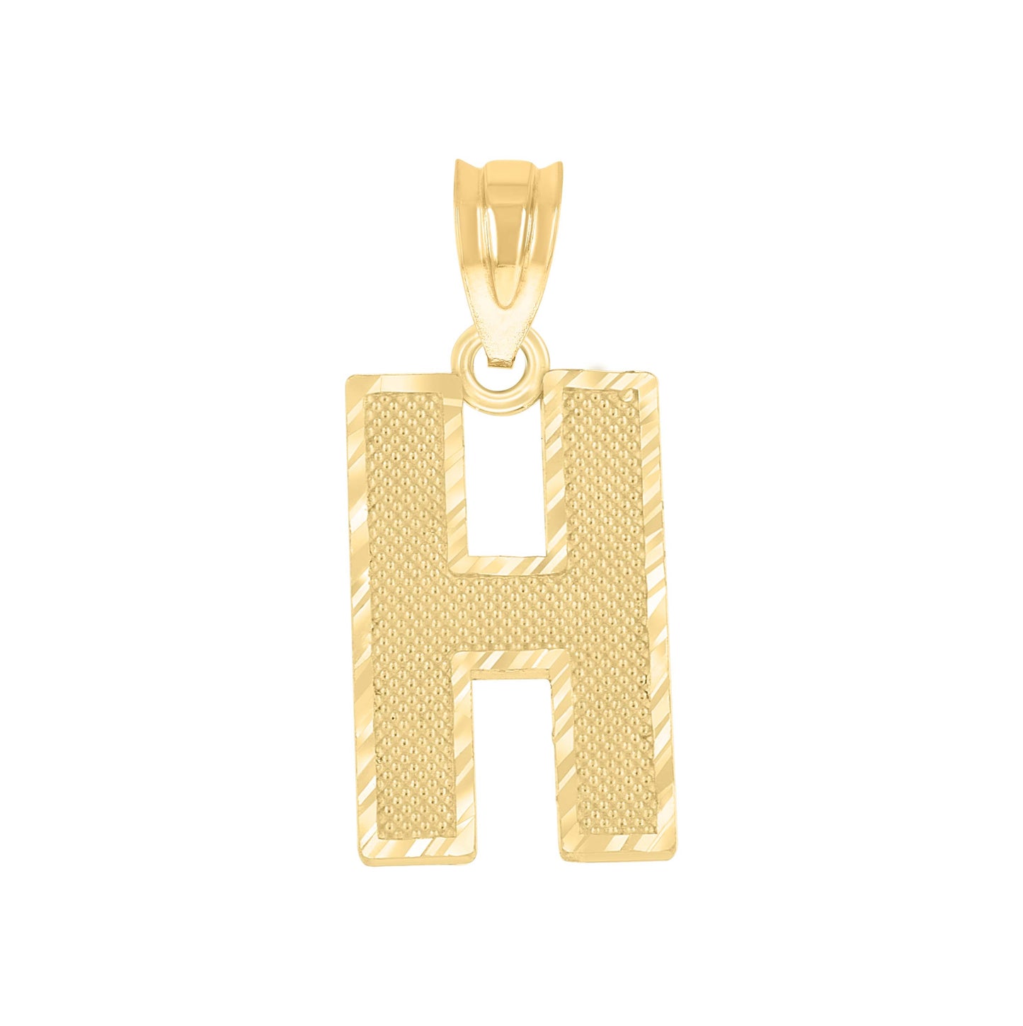 10K Yellow Gold Unisex Initial Number Charm Pendant