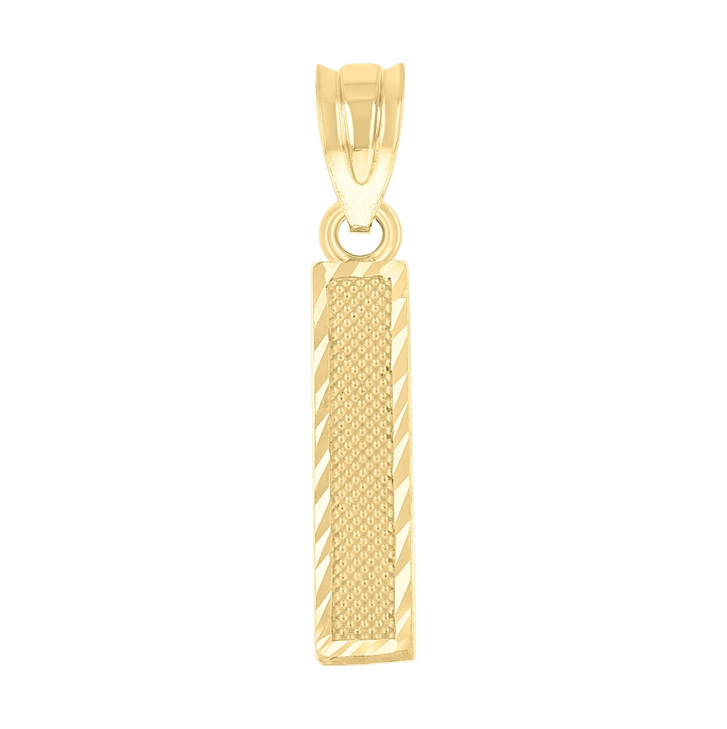 10K Yellow Gold Unisex Initial Number Charm Pendant