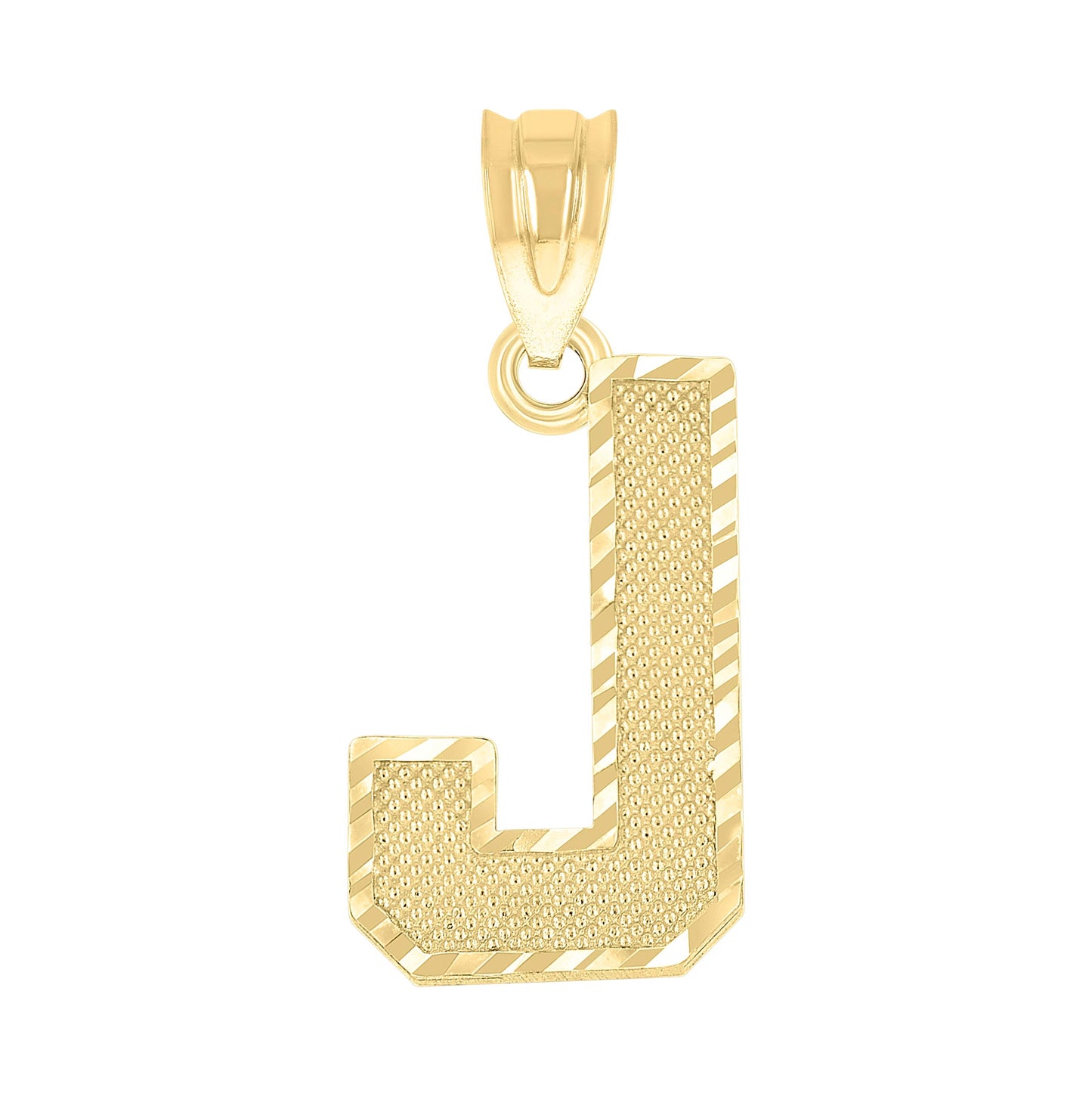 10K Yellow Gold Unisex Initial Number Charm Pendant