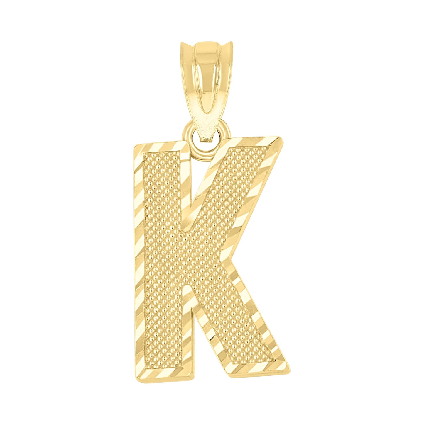 10K Yellow Gold Unisex Initial Number Charm Pendant