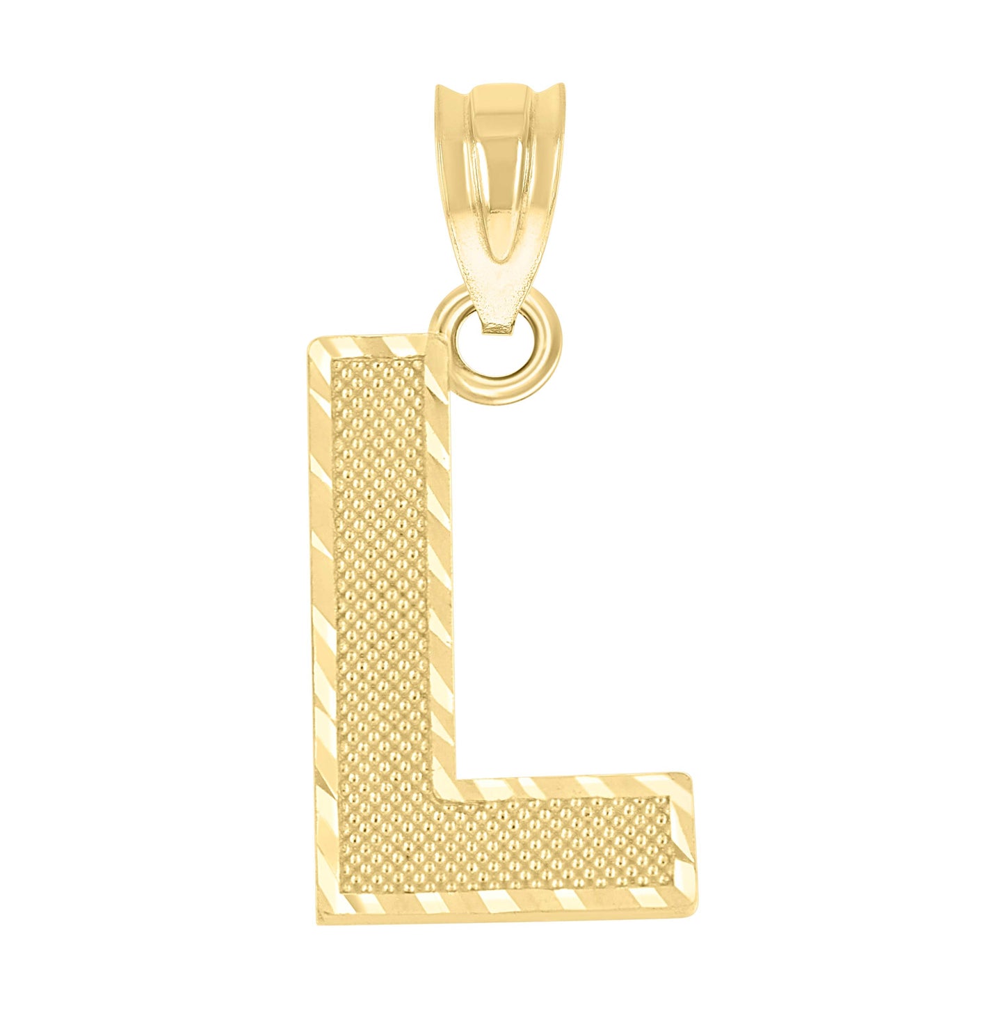 10K Yellow Gold Unisex Initial Number Charm Pendant