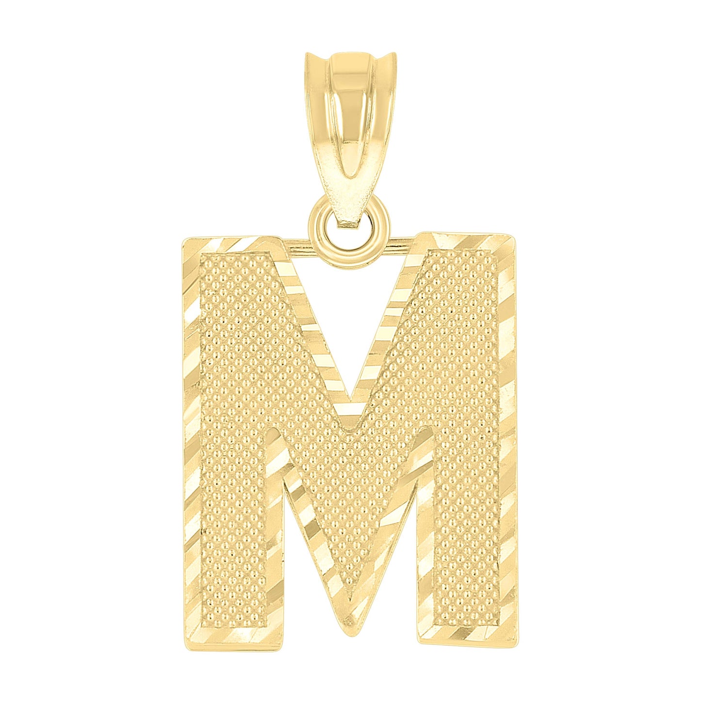 10K Yellow Gold Unisex Initial Number Charm Pendant
