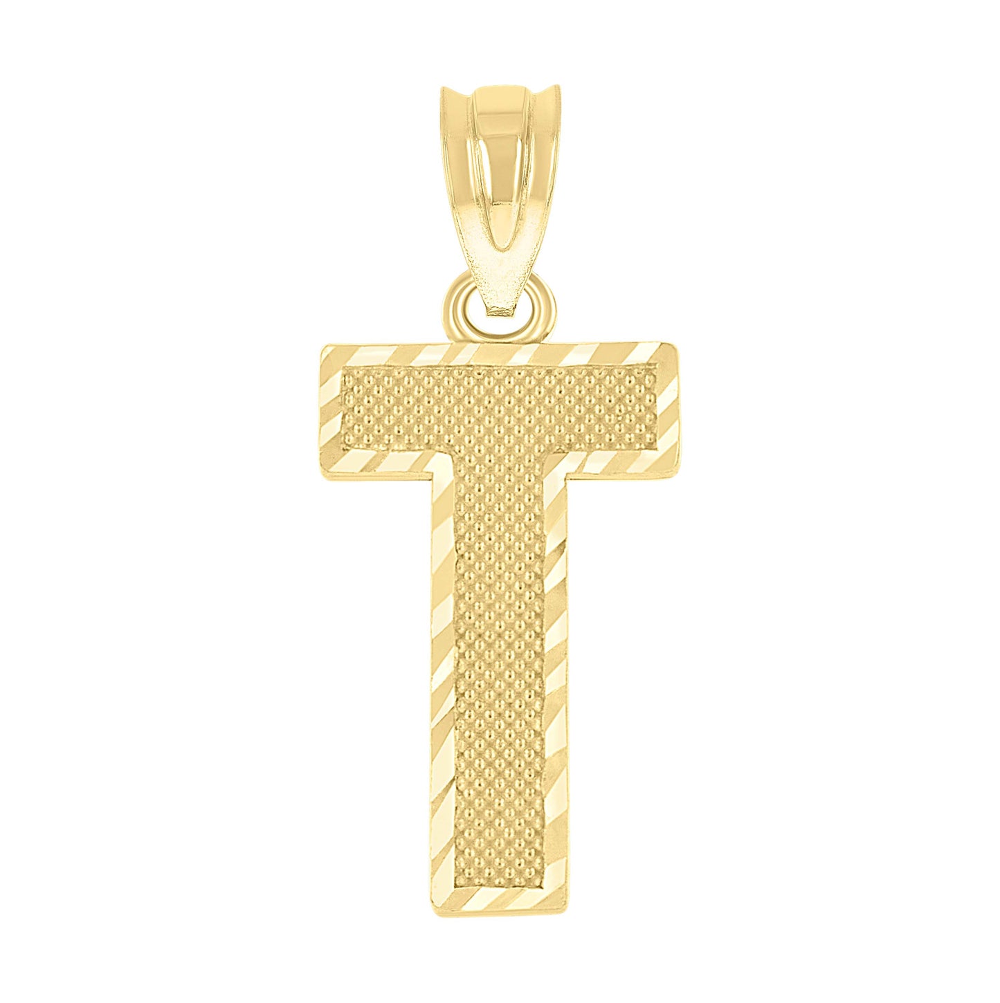 10K Yellow Gold Unisex Initial Number Charm Pendant