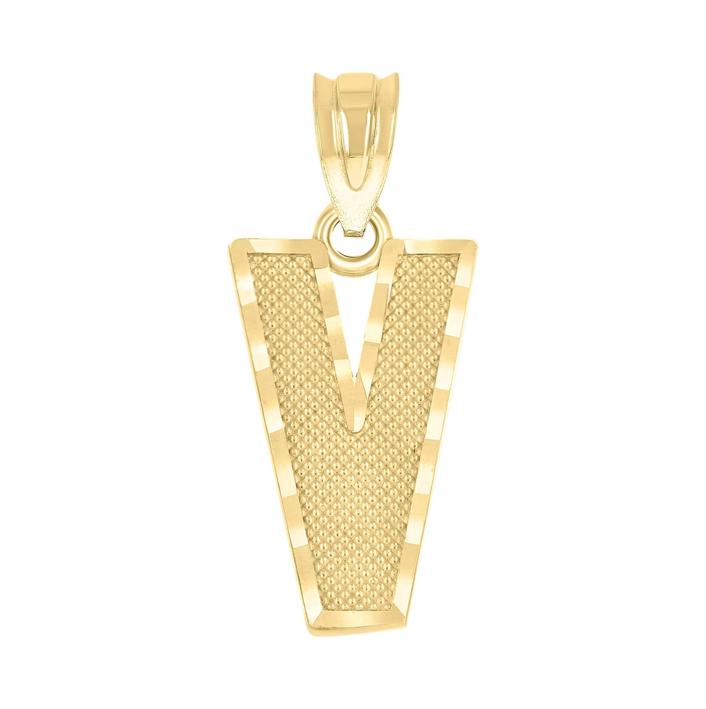10K Yellow Gold Unisex Initial Number Charm Pendant