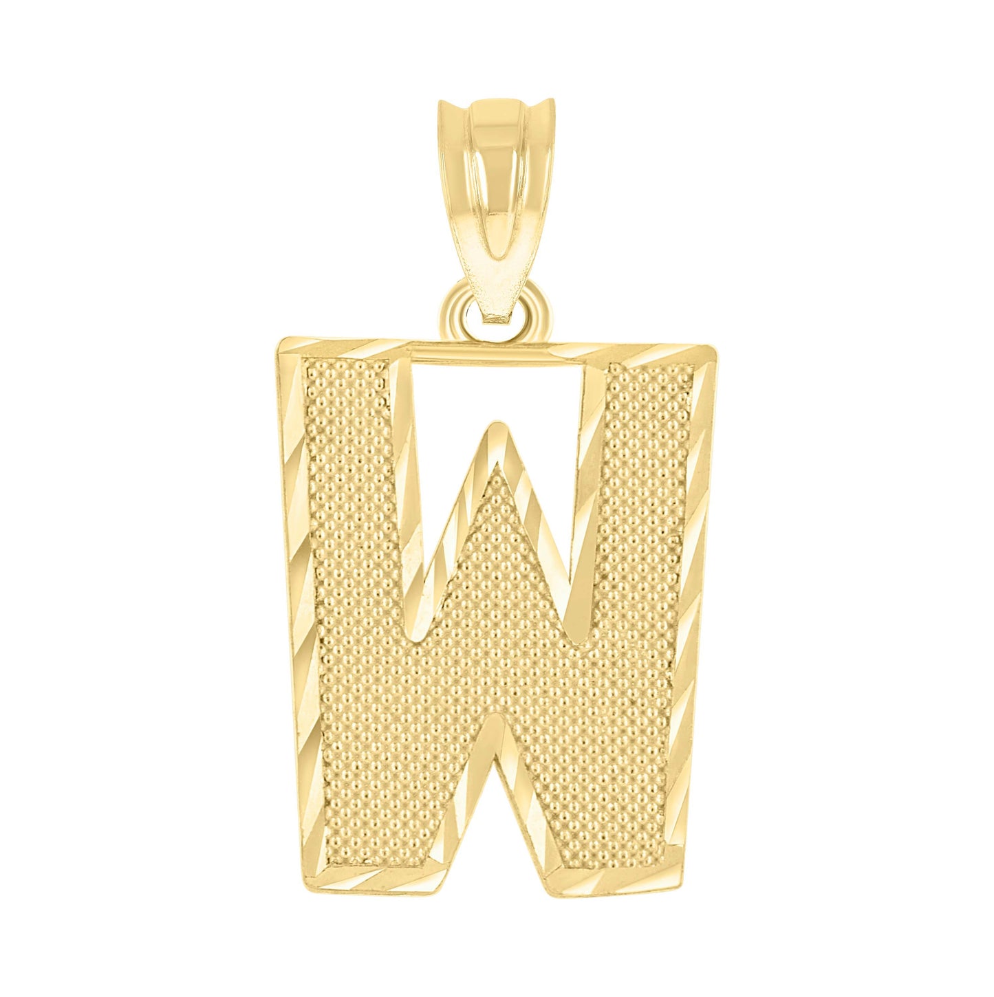 10K Yellow Gold Unisex Initial Number Charm Pendant