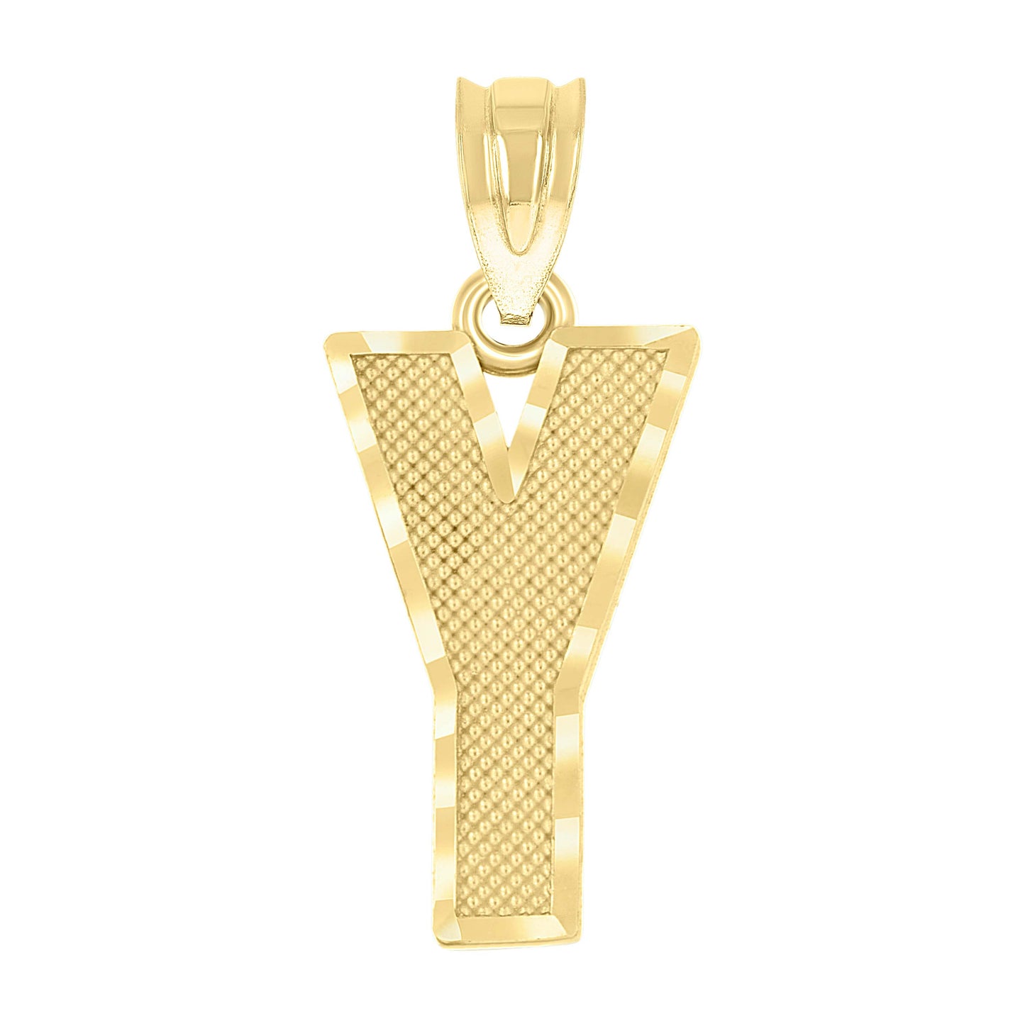 10K Yellow Gold Unisex Initial Number Charm Pendant
