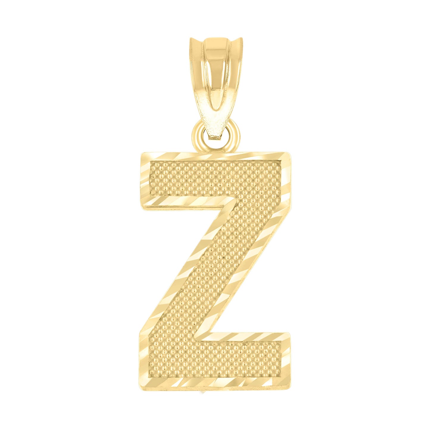 10K Yellow Gold Unisex Initial Number Charm Pendant