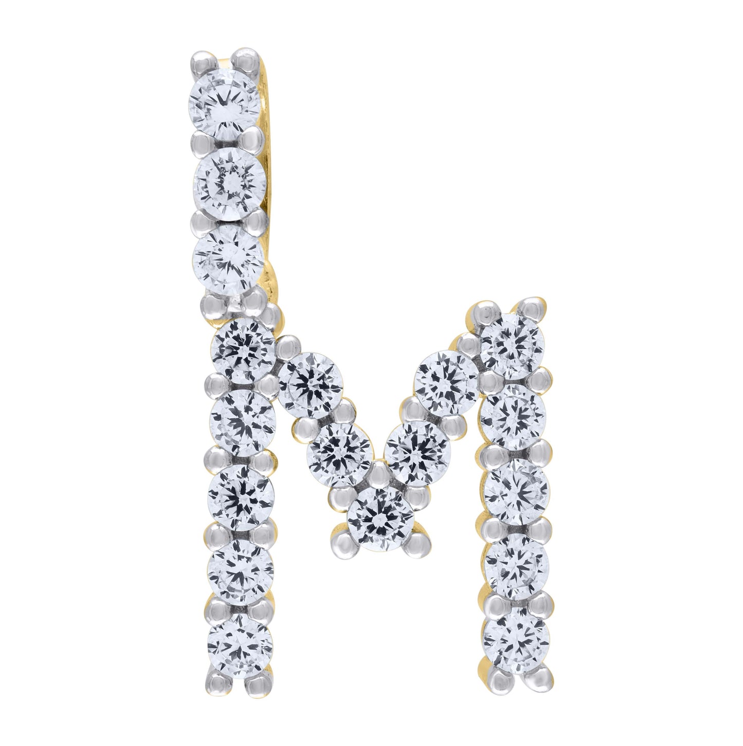 Sterling Silver Unisex Cubic Zirconia Initial Alphabet Charm Pendant