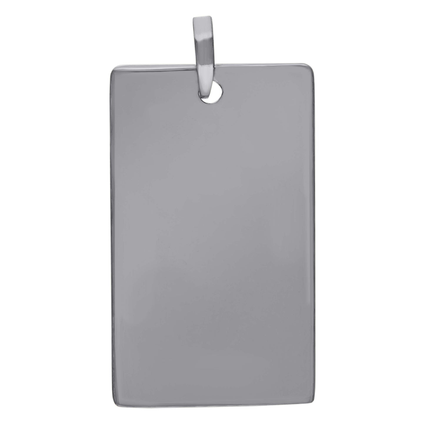 Sterling Silver Mens Dog Tag Engraveable Charm Pendant