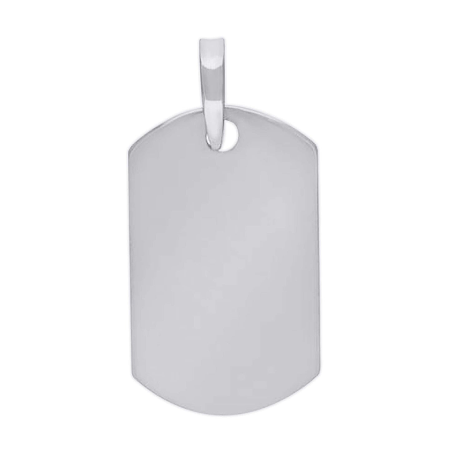 Sterling Silver Mens Dog Tag Engraveable Charm Pendant