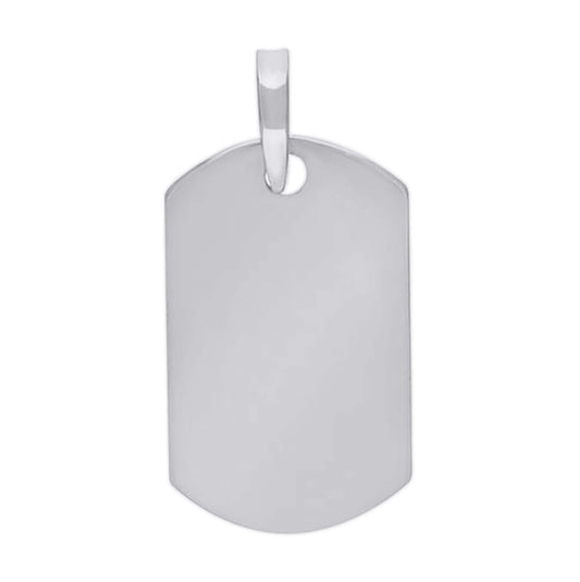 Sterling Silver Mens Dog Tag Engraveable Charm Pendant