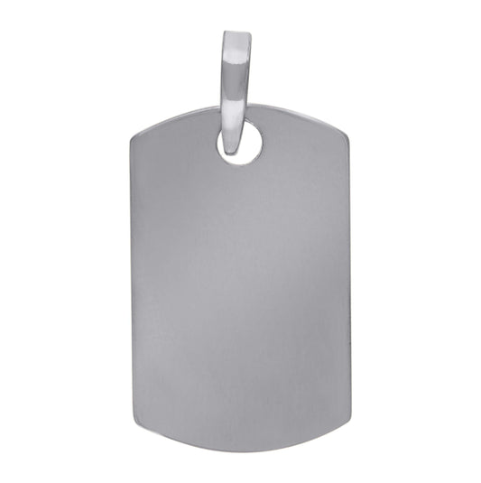 Sterling Silver Mens Dog Tag Engraveable Charm Pendant