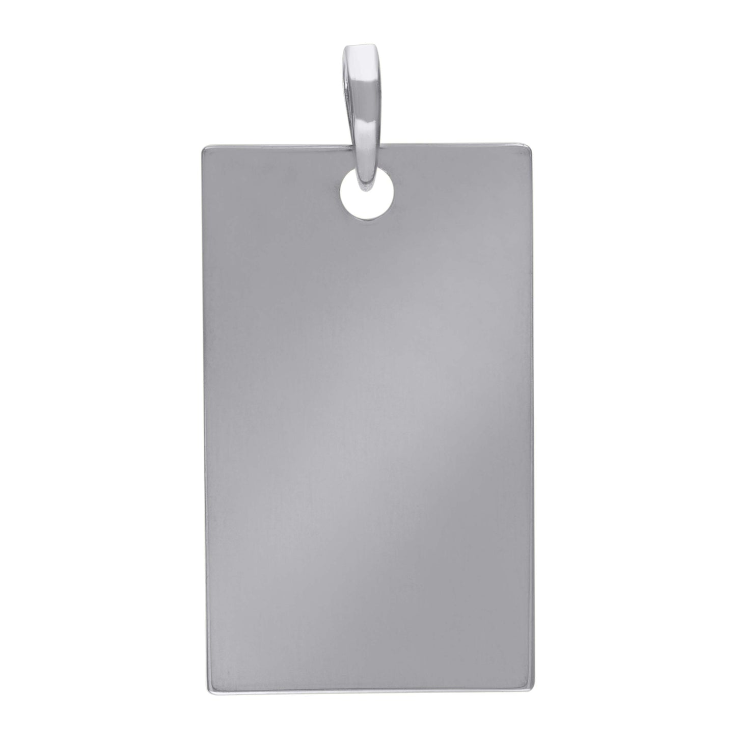 Sterling Silver Mens Dog Tag Engraveable Charm Pendant