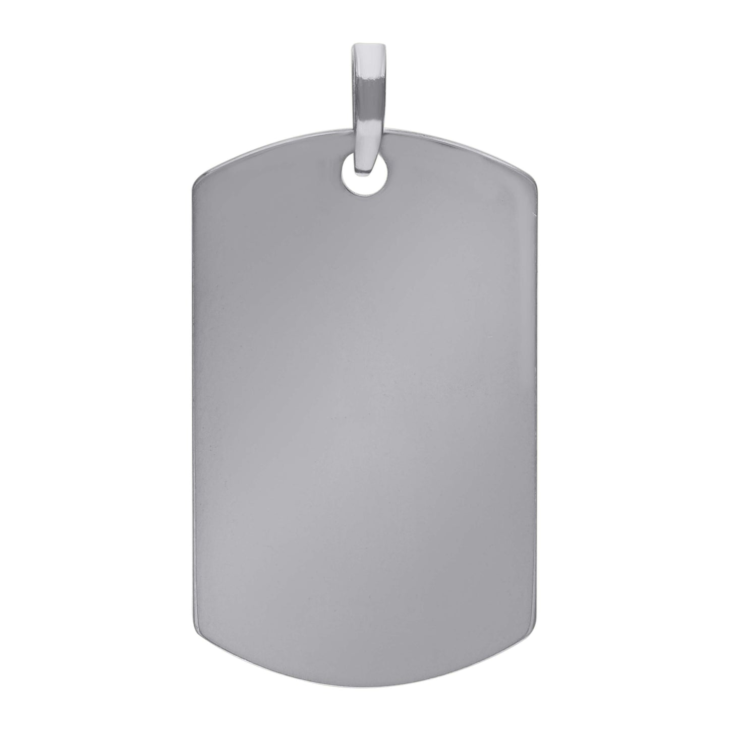 Sterling Silver Mens Dog Tag Engraveable Charm Pendant