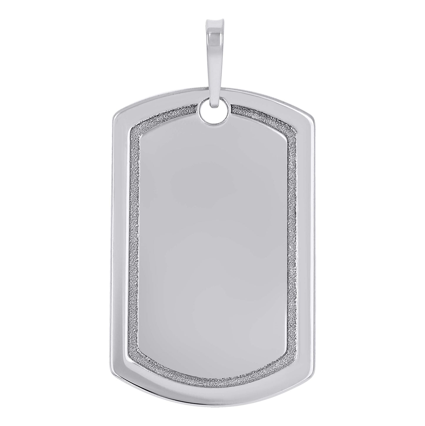 Sterling Silver Mens Dog Tag Engraveable Charm Pendant