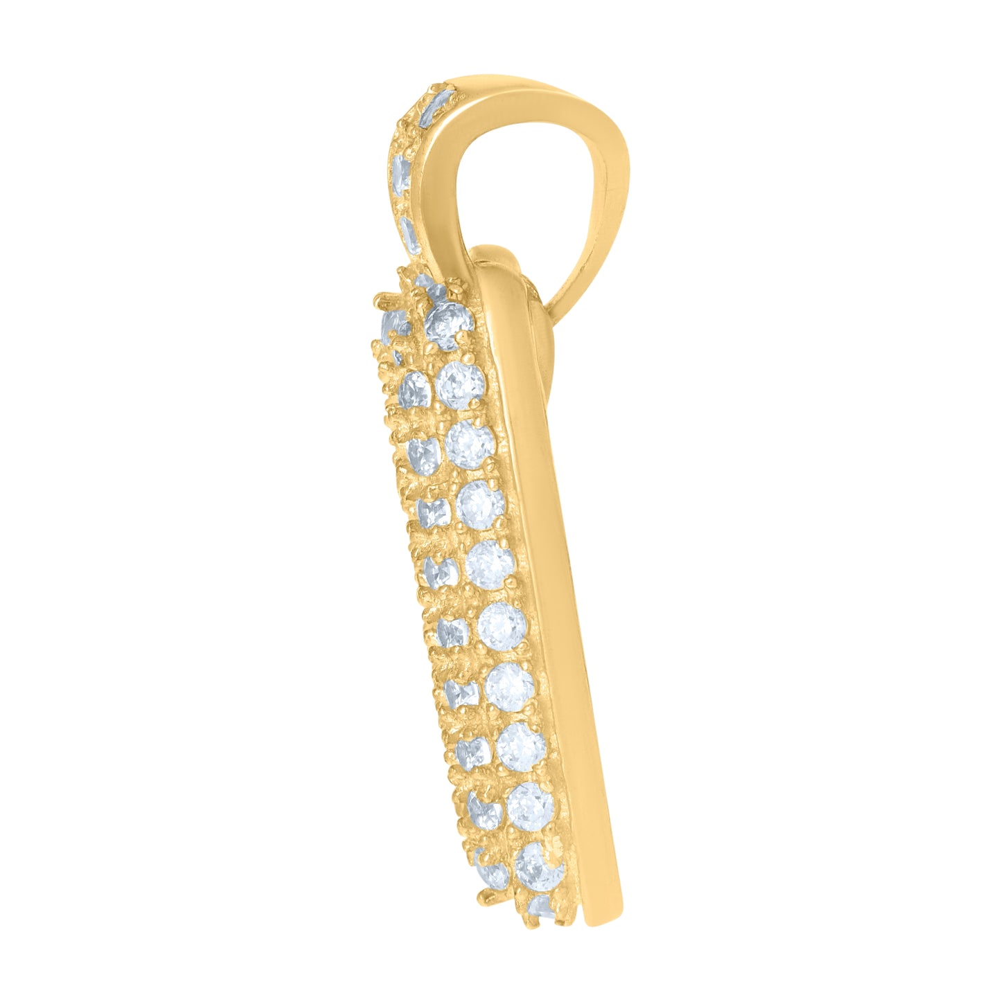 10K Yellow Gold Unisex Cubic-Zirconia Bubble Initial Letter Charm Pendant