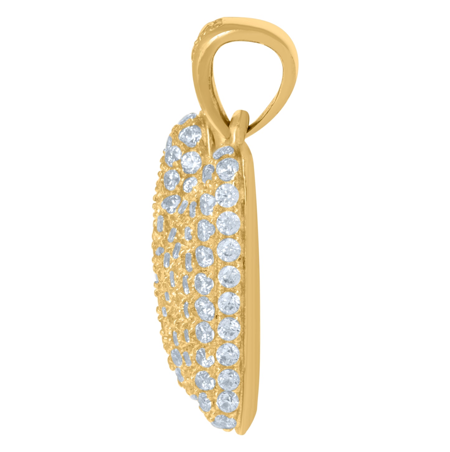 10K Yellow Gold Unisex Cubic-Zirconia Bubble Initial Letter Charm Pendant