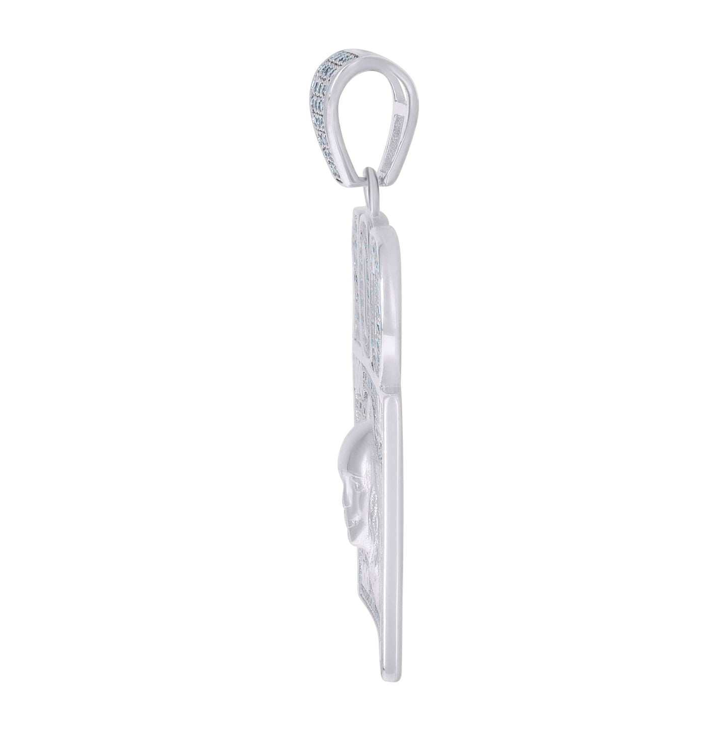 Sterling Silver Mens Cubic-Zirconia 100 Dollar Bill Currency Fashion Charm Pendant
