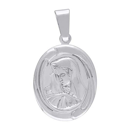 Sterling Silver Mens Lady Of Sorrows Religious Charm Pendant