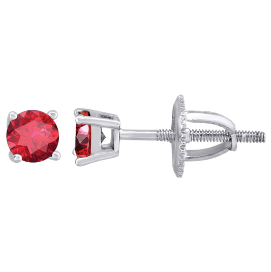 Sterling Silver Womens Cubic Zirconia 4mm Round Classic Studs Earrings