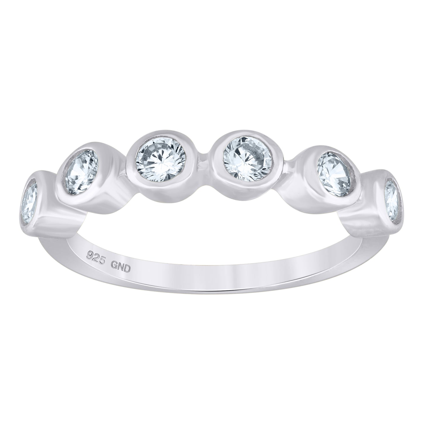 Sterling Silver Womens Cubic-Zirconia Bridal Anniversary Wedding Engagement Band Ring