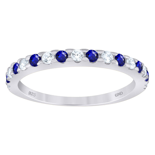 Sterling Silver Women's Cubic-Zirconia Bridal Anniversary Wedding Engagement Band Ring