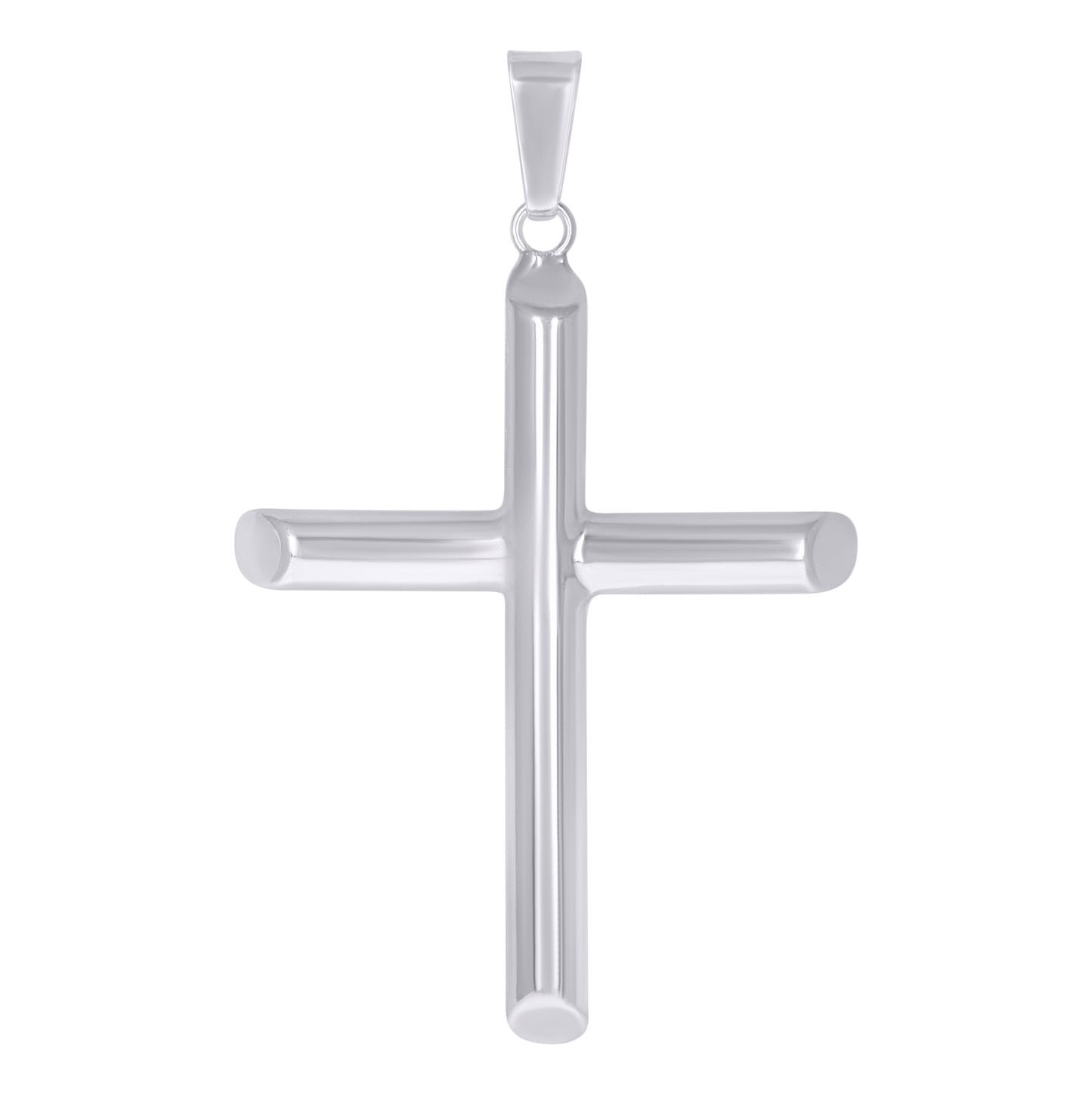 Sterling Silver Unisex Hollow Tube Cross Religious Charm Pendant