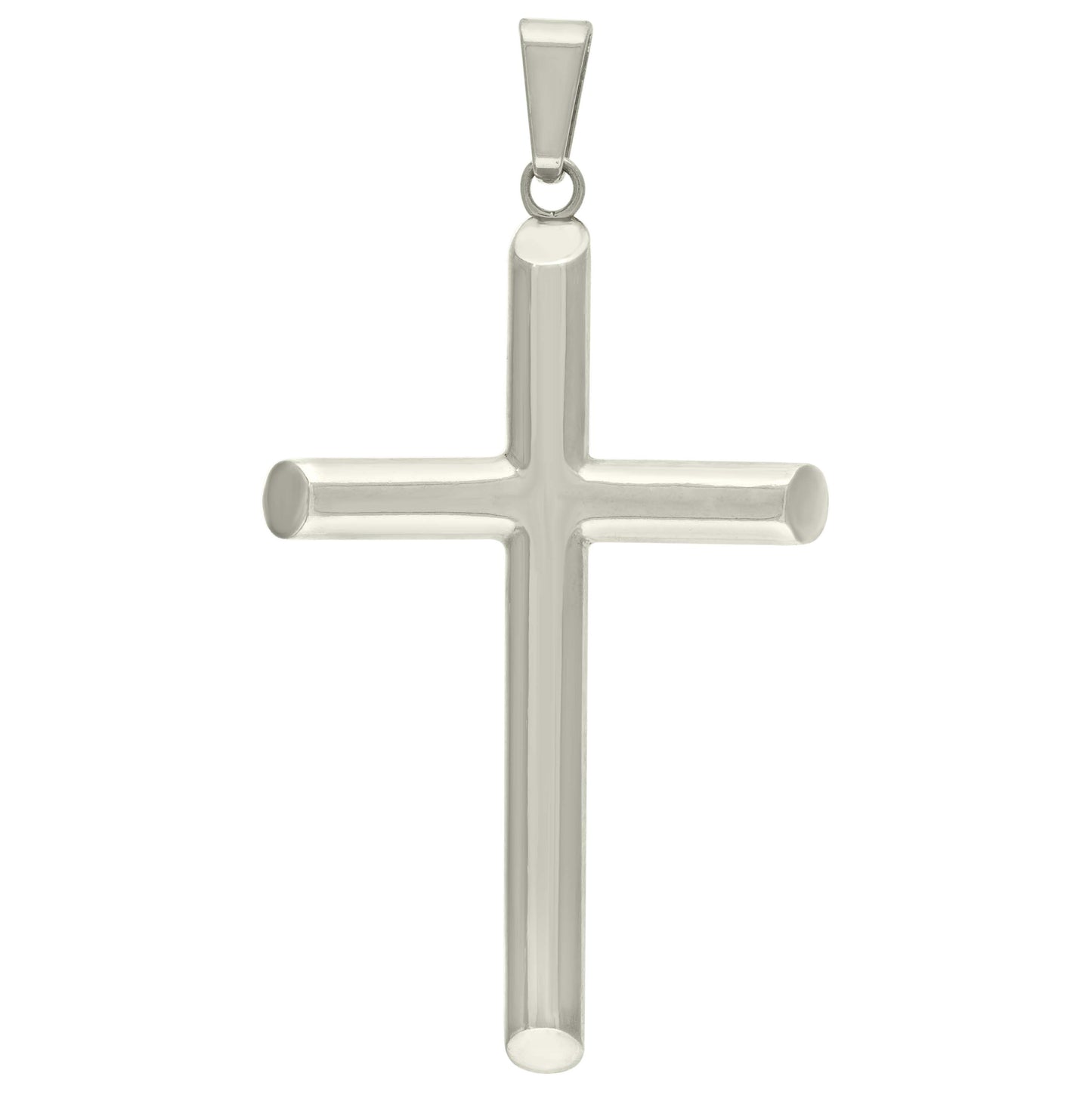 Sterling Silver Unisex Hollow Tube Cross Religious Charm Pendant